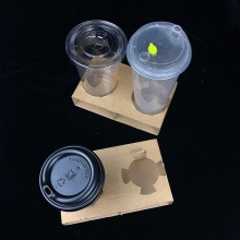 壹次性奶茶咖啡外賣打包紙杯架兩杯四杯飲料托盤杯托          